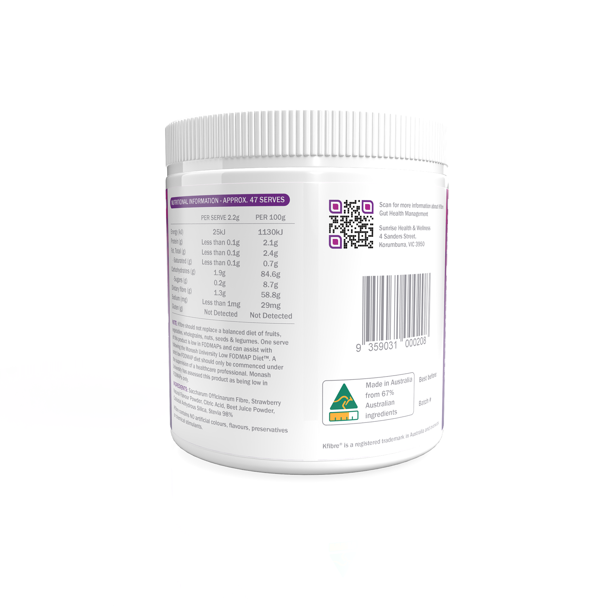 Kfibre Essential Gut Health Fibre Berry Tub 80g