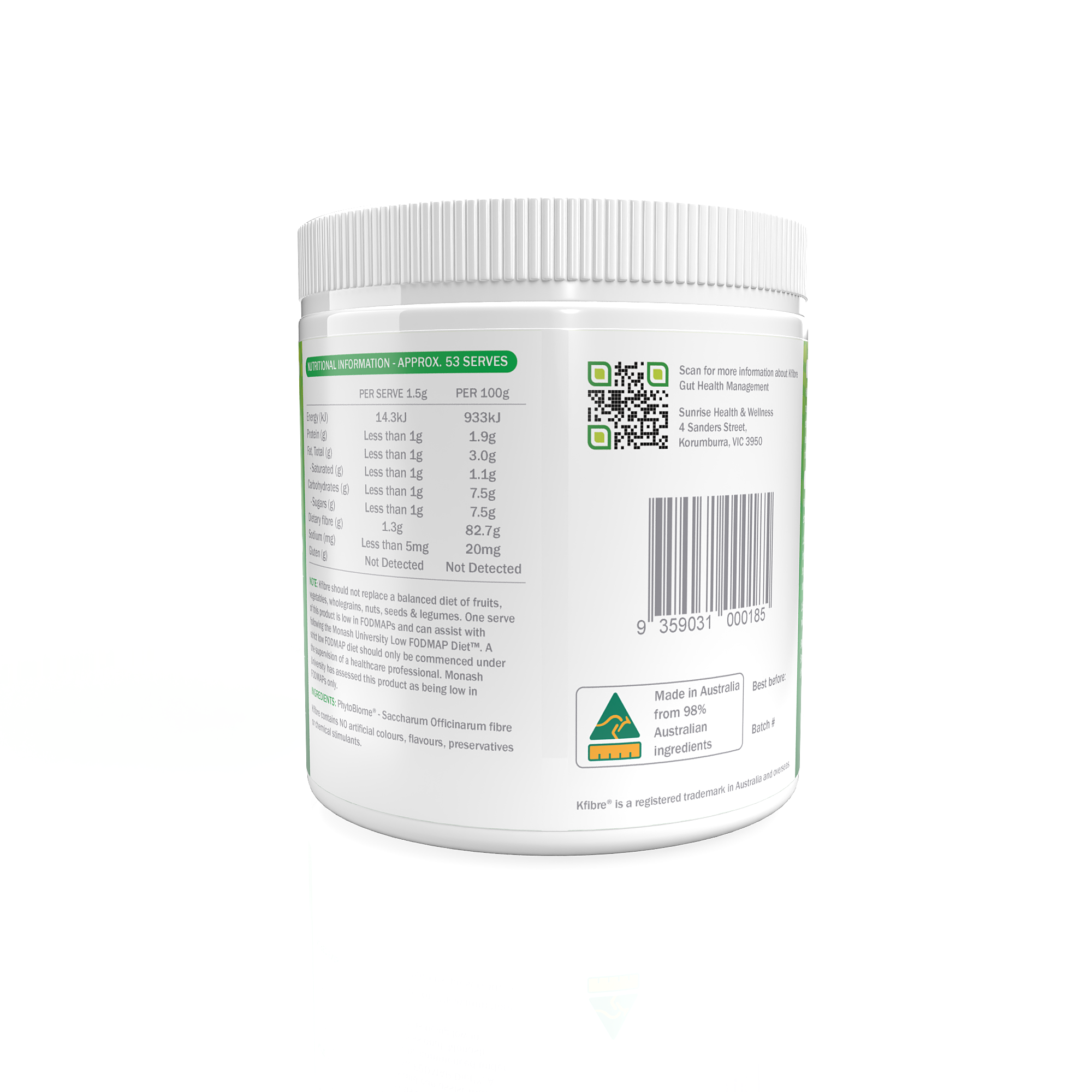 Kfibre Essential Gut Health Fibre Neutral Tub 80g