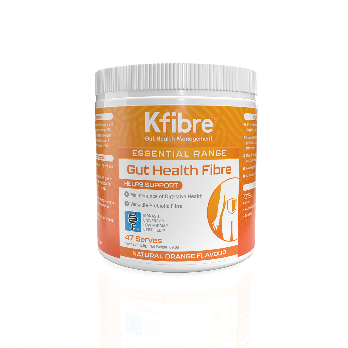 Kfibre Essential Gut Health Fibre Orange Tub 80g