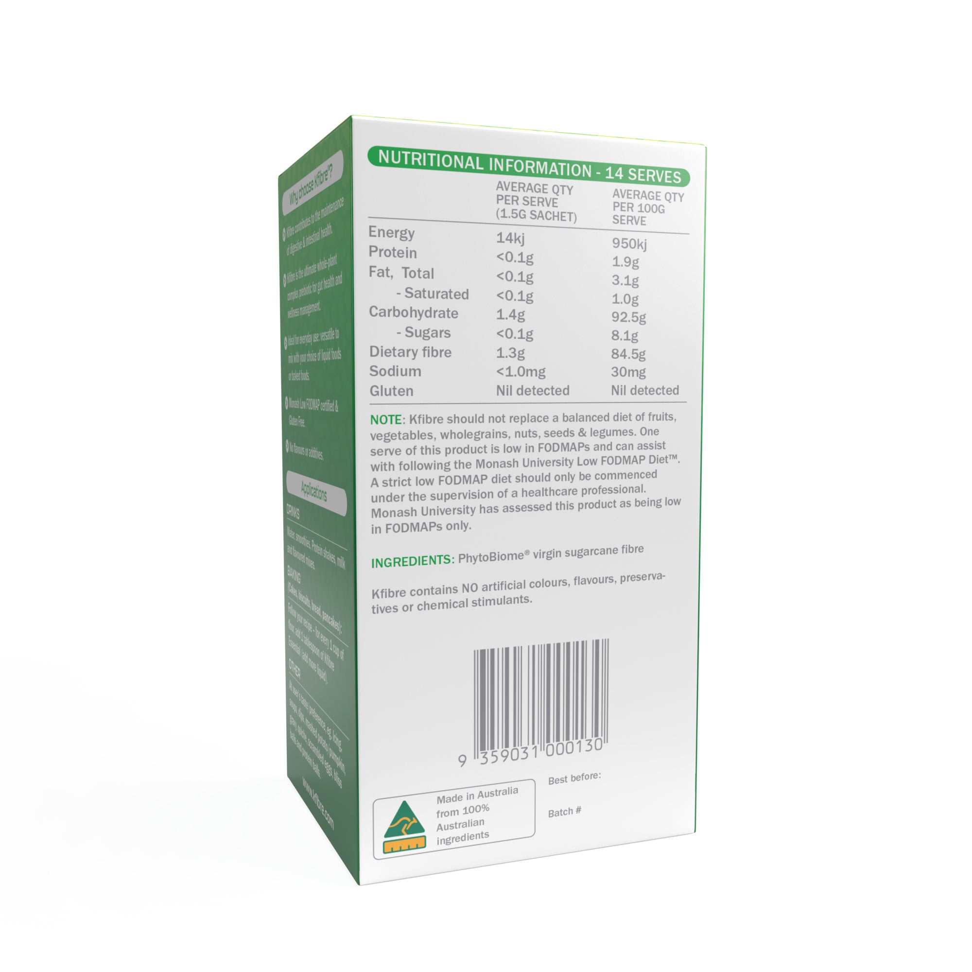 Kfibre Essential Gut Health Fibre Neutral Sachets 1.5g x 14 Pack