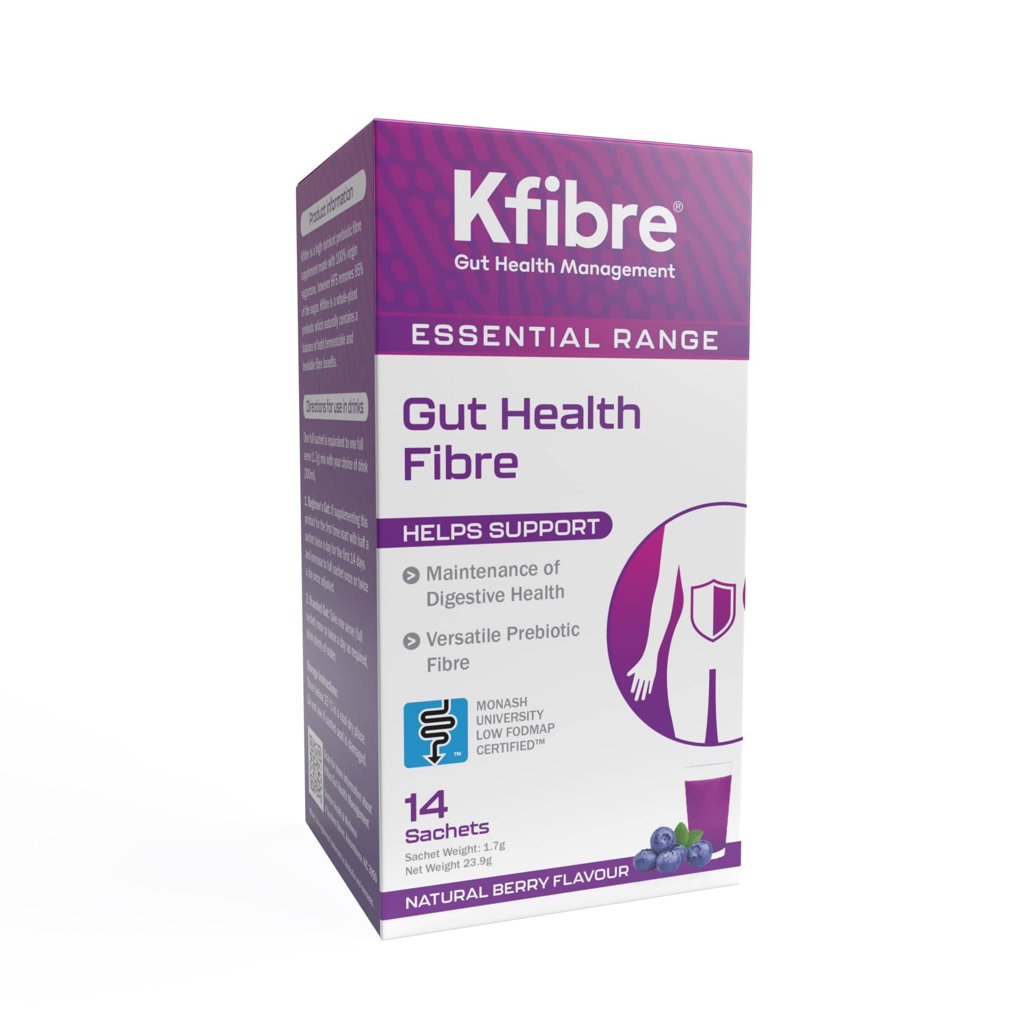 Kfibre Essential Gut Health Fibre Berry Sachets 1.5g x 14 Pack